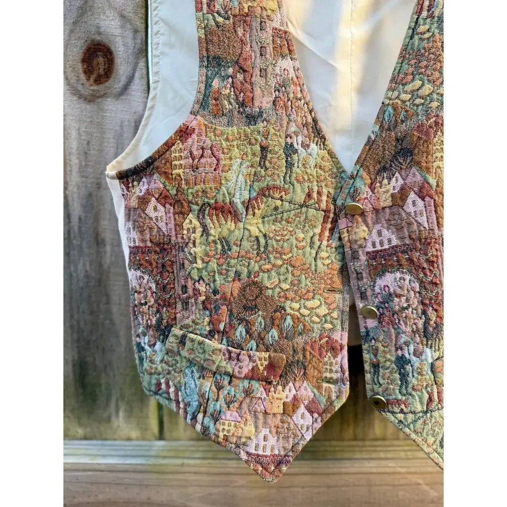 Vintage Tapestry Vest – Fitted 90s Cool Girl Layer - Picture 4 of 9